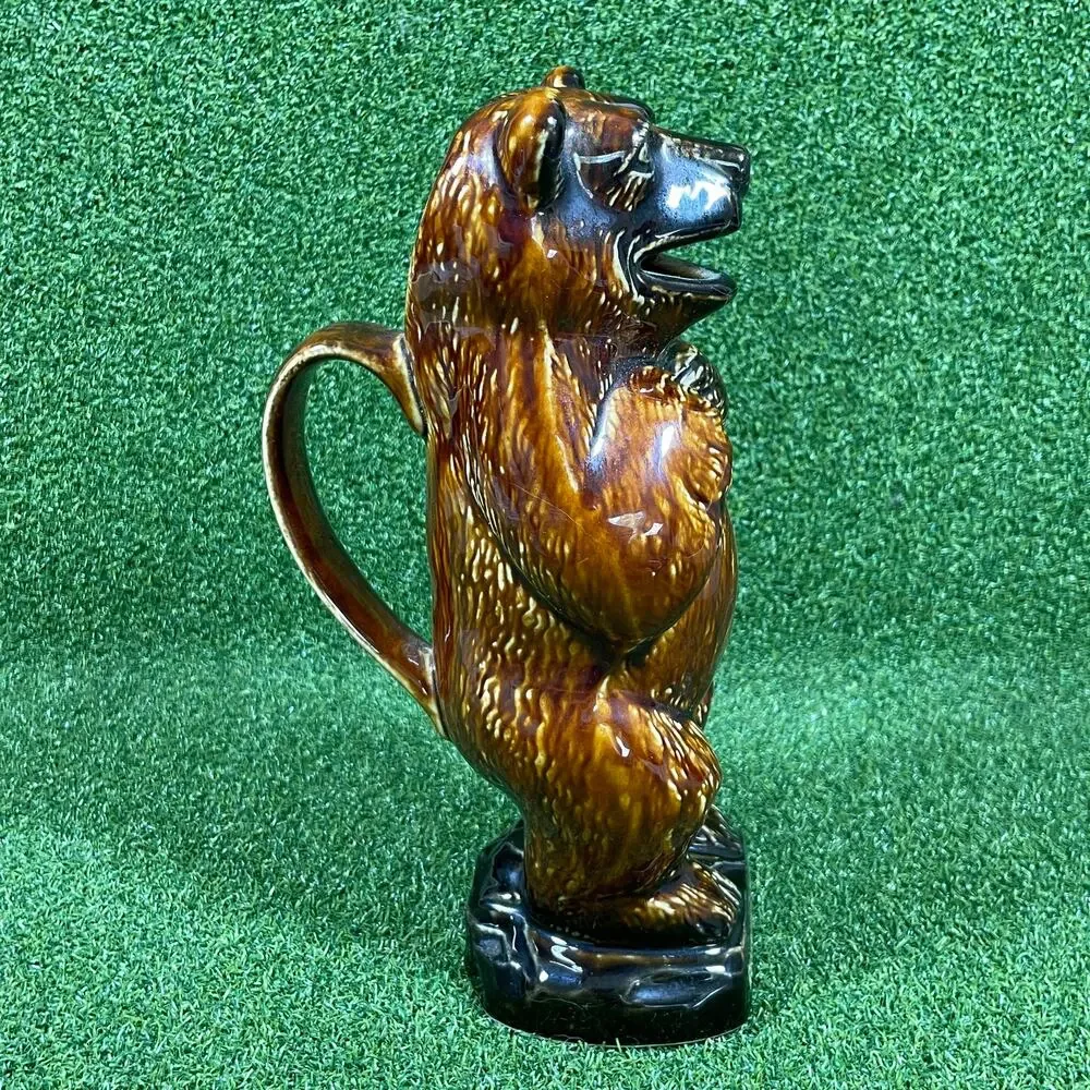 Vintage Russkaya Vodka Ceramic Bear Decanter Pitcher